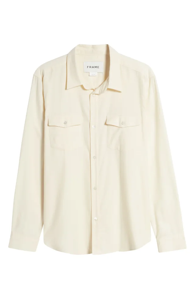 FRAME Cotton & Merino Wool Button-Up Shirt, photo 6 of 6 from Nordstrom Rack