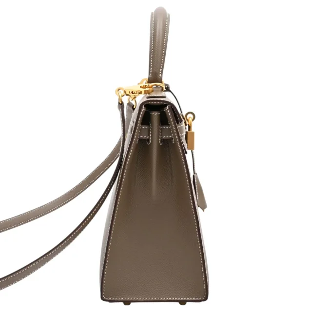 Hermès 2021 Kelly 25 Etoupe in Taupe Epsom leather from VINTAGE QOO TOKYO, photo 3 of 10