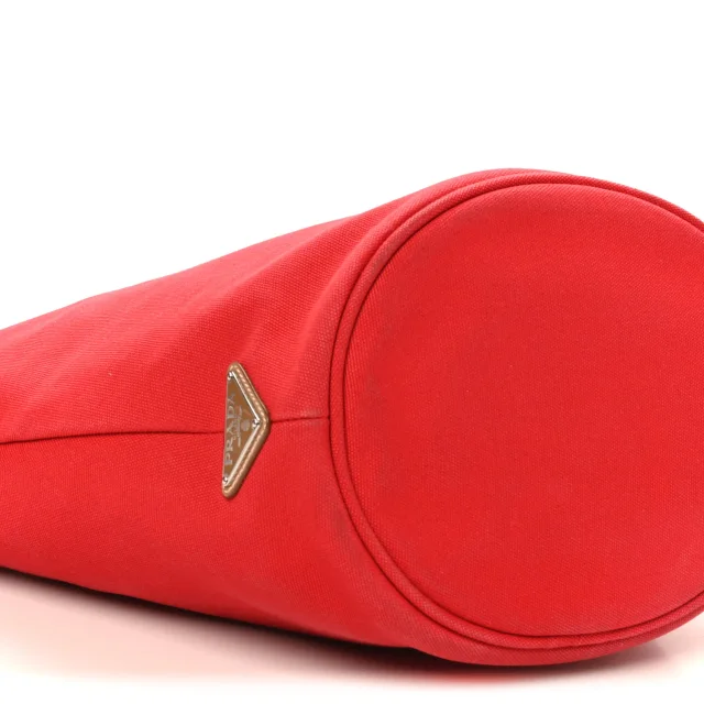 Prada Canapa Small Shopping Tote Rosso in Canvas from FASHIONPHILE, photo 9 of 10