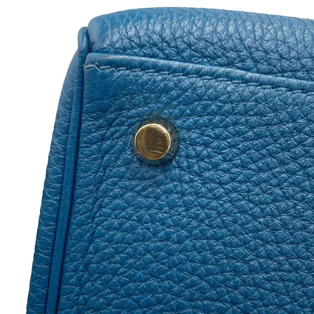 Hermès Kelly Retourne Blue de Galice Togo Leather Size 28 in Blue Togo leather from GALLERY RARE, photo 9 of 15