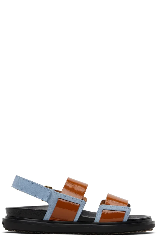 Tan & Blue Fussbett Sandals, image 1 of 1 from SSENSE