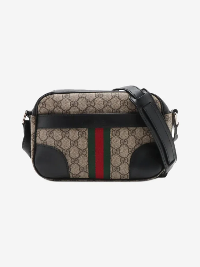 Gucci Brown GG Supreme shoulder bag in Brown Canvas from Sign of the Times