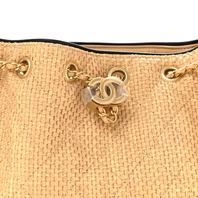 Braided Raffia Calfskin Quilted Mini Chanel 25 Handbag Beige Black in Black Calfskin from FASHIONPHILE, photo 8 of 10