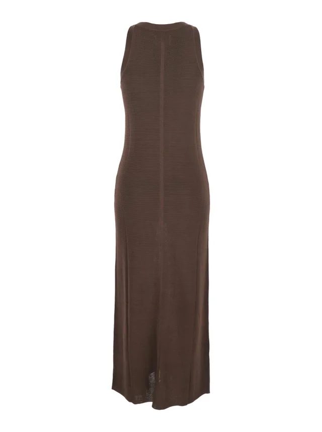 Loulou de saison 'Pablo' Brown Long Dress with Bodycon Design in Viscose for Women in Brown 100% Viscose, photo 3 of 4 from Gaudenzi Boutique