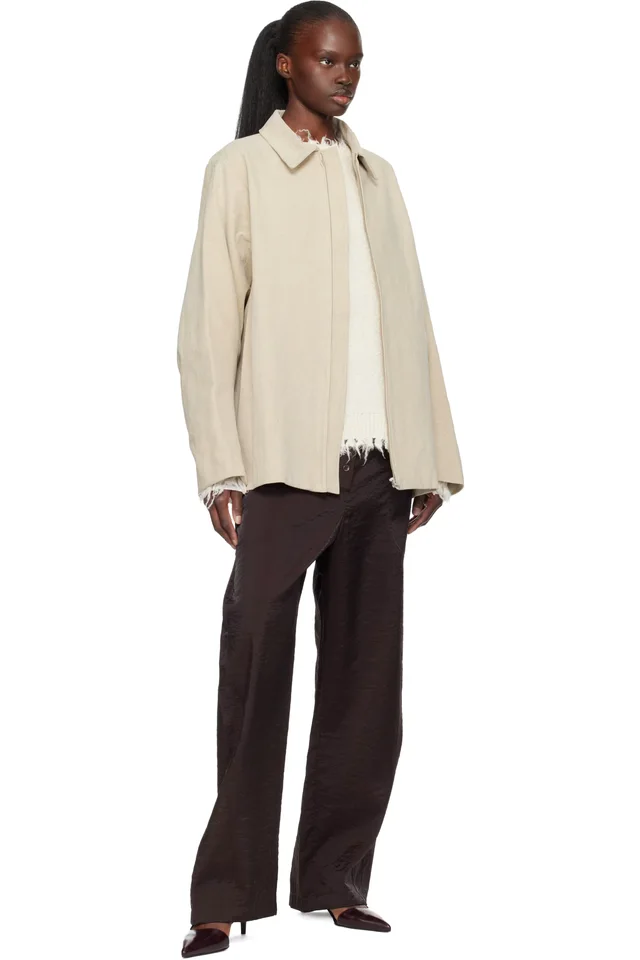 Lauren Manoogian Beige Canvas Work Jacket, photo 4 of 4 from SSENSE
