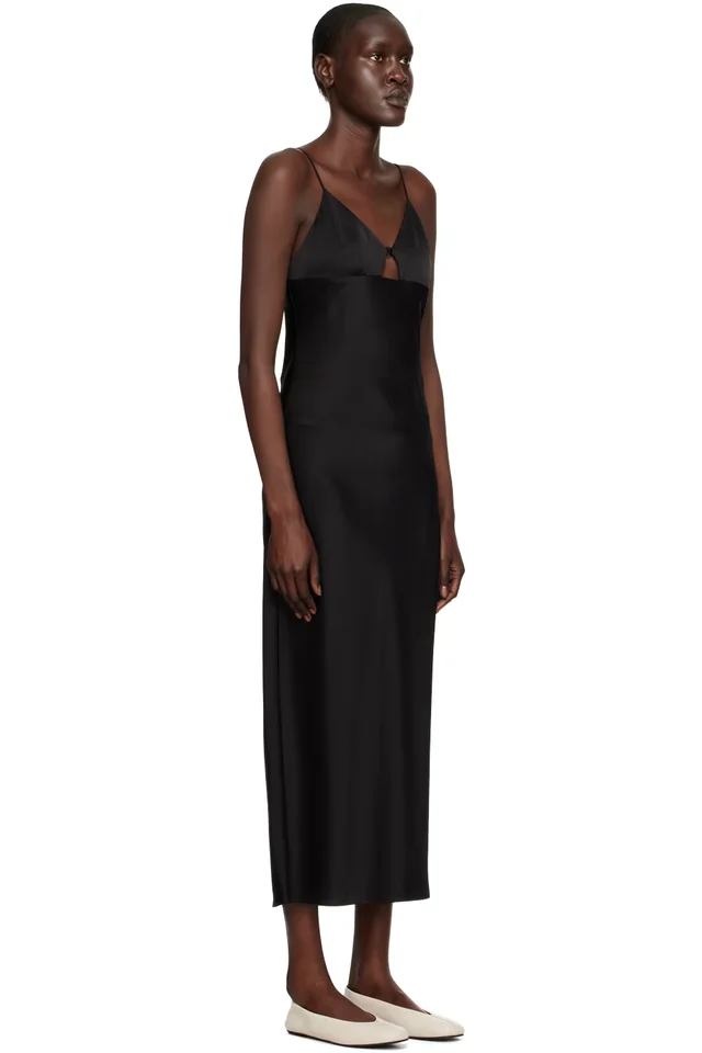 Filippa K Black Slip Maxi Dress, photo 2 of 4 from SSENSE