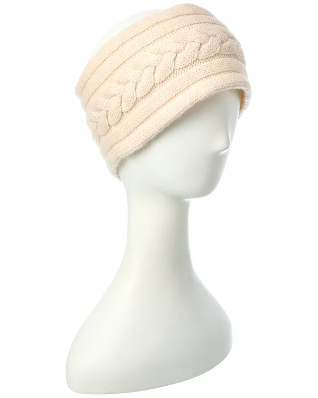 Brodie Cashmere Chunky Cable Cashmere Headband in //asset2.ruecdn.com/images/sw/117173/1171737536_RLSW_beige.jpg, image 1 of 1 from Rue La La