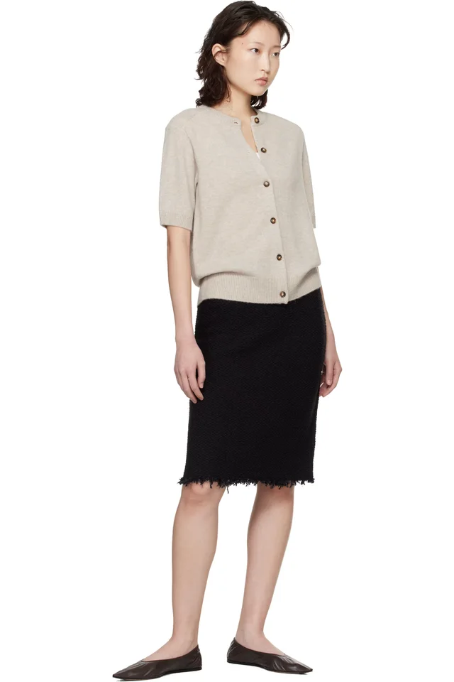 Loulou de Saison Beige Jodi Short-Sleeve Cashmere Cardigan, photo 4 of 4 from SSENSE