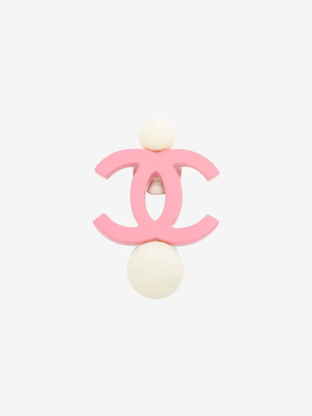 Chanel Pink Coco Mark 04C pin brooch in Pink Resin from Sign of the Times