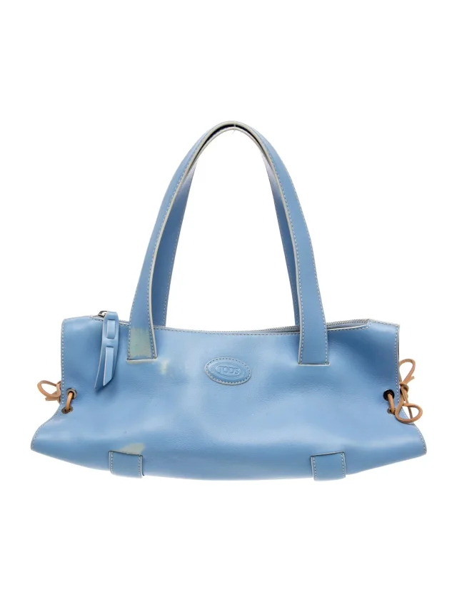 Tod's Leather Shoulder Bag in blue Leather from The RealReal