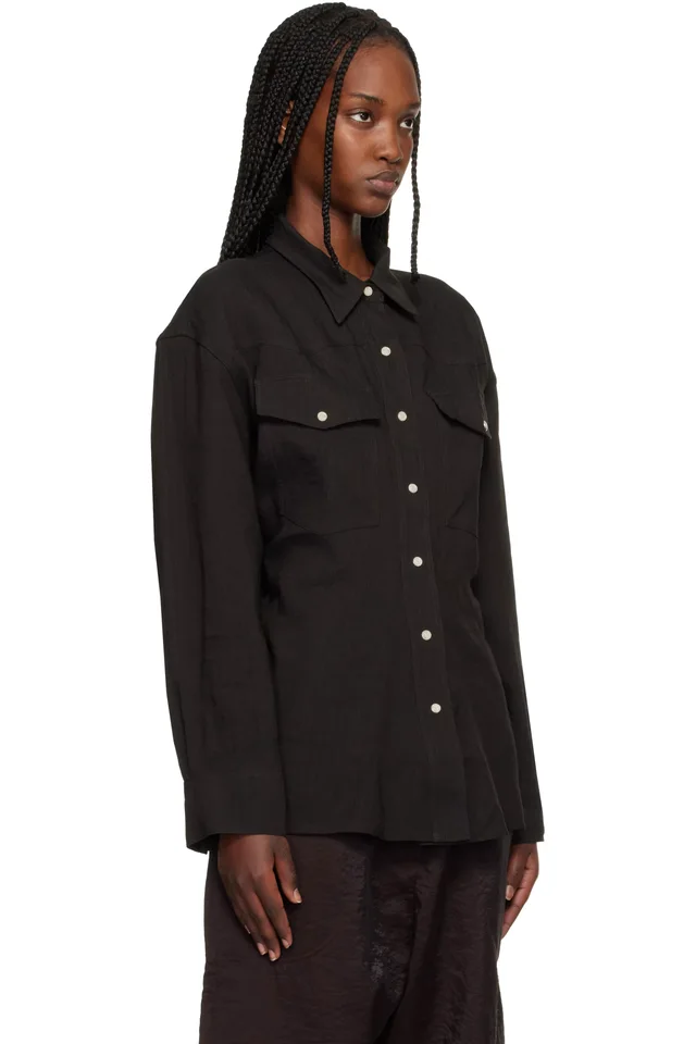 Studio Nicholson Brown Krauss Shirt, photo 2 of 4 from SSENSE