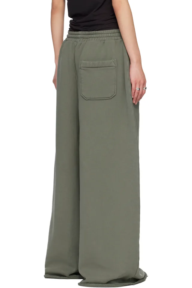 LU'U DAN Green Raw-Cut Bontan Sweatpants, photo 3 of 4 from SSENSE