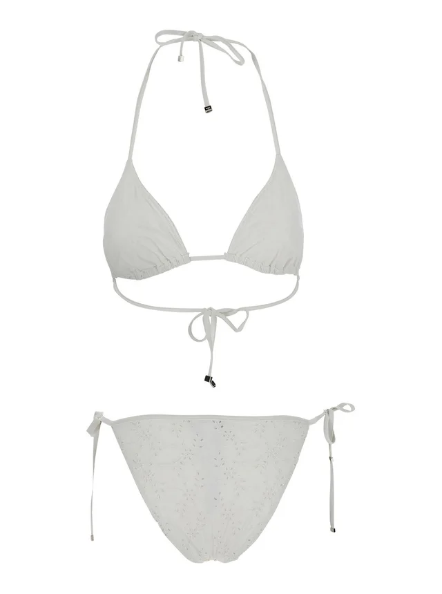 DOLCE E GABBANA white Bikini with embroidered design and DG logo in Tech Fabric Woman in White, photo 4 of 6 from Gaudenzi Boutique