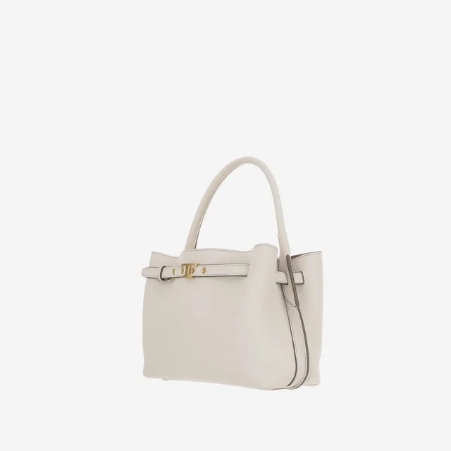 Tod's Textured Calfskin Top Handle Bag — White in White Calfskin from HEWI