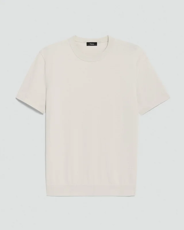 Theory Soris Tee in Light Bilen in SILVER CLOUD 62% Viscose, 38% Polyester; Exclusive Of Elastic, photo 6 of 12 from Theory