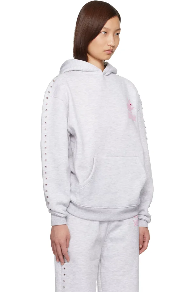 Sandy Liang Gray Mung Bean Hoodie, photo 2 of 3 from SSENSE