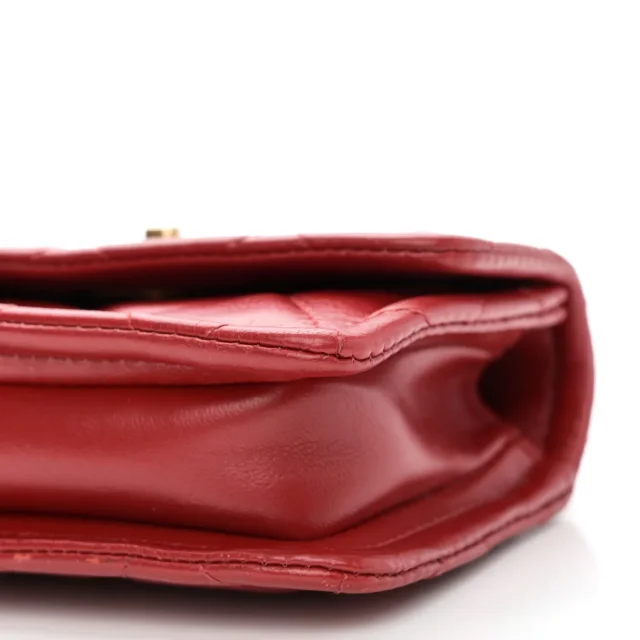 Chanel Shiny Lambskin Quilted Extra Mini Flap Red in Red Lambskin from FASHIONPHILE, photo 10 of 10