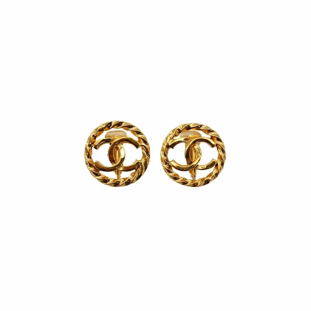 Chanel Vintage Earrings Round Cocomark Accessory from Luxury Promise