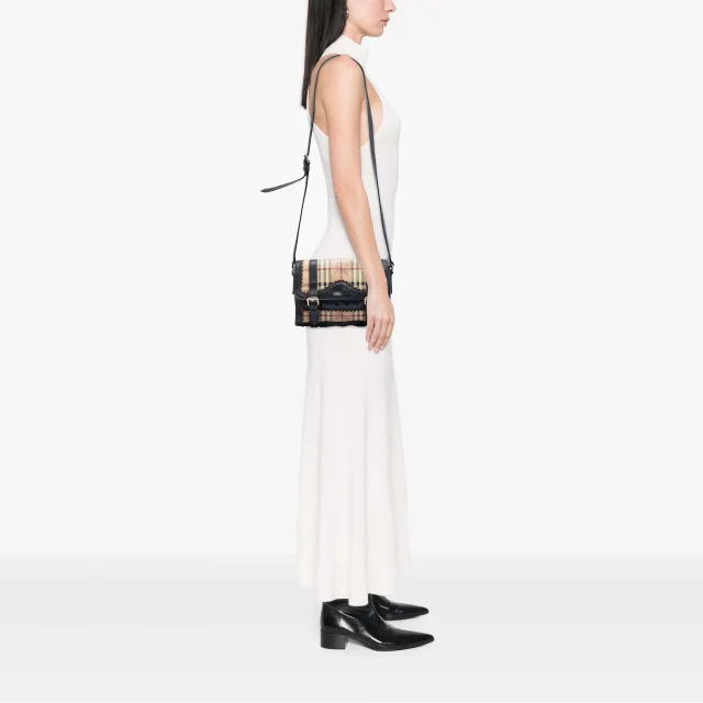 Burberry Haymarket Check Coated Canvas Brogues Doyle Crossbody in Beige Coated canvas from Designer Revival, photo 6 of 6