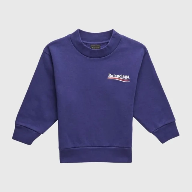 Balenciaga Kid's Political Logo Crewneck Sweatshirt Size 10 B3028 in purple from Poshmark