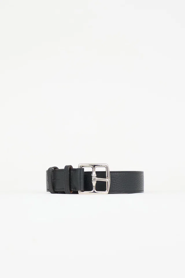 Hermès 2014 Leather Etriviere Belt in Leather from VSP Consignment