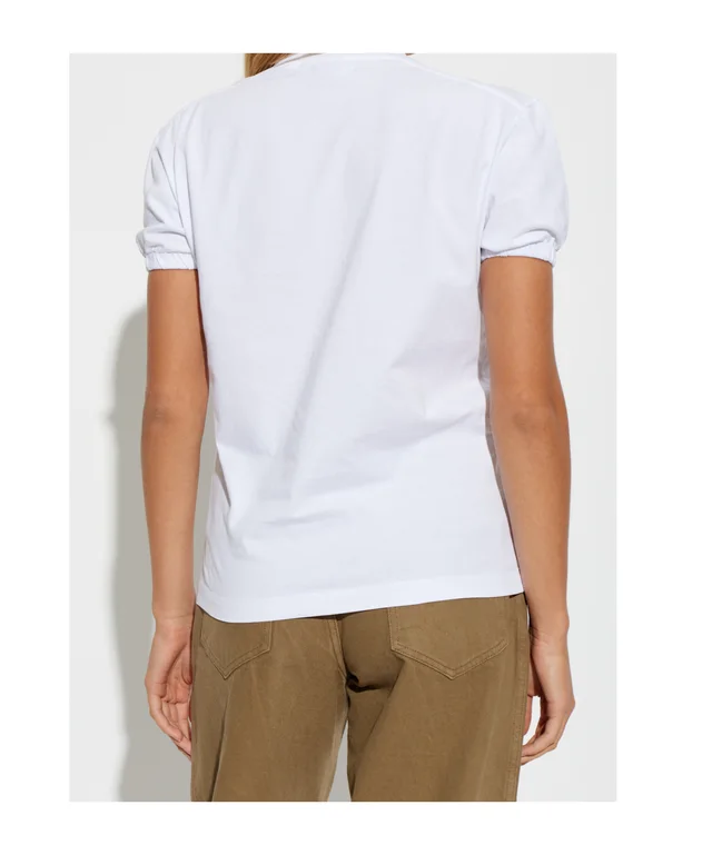 Dsquared2 logo-embroidered puff-sleeve T-shirt, photo 3 of 4 from SENSER
