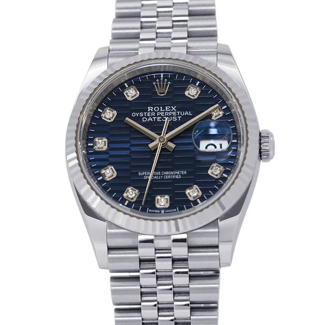 Rolex Datejust W36mm Stainless Steel Blue fluted Dial126234G in Blue from GALLERY RARE