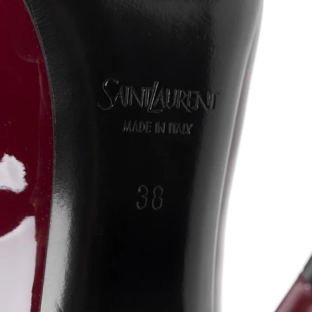 Saint Laurent Vernice Seta Soft Norma 90 Pumps 38 Grenat in Patent leather from FASHIONPHILE, photo 8 of 10