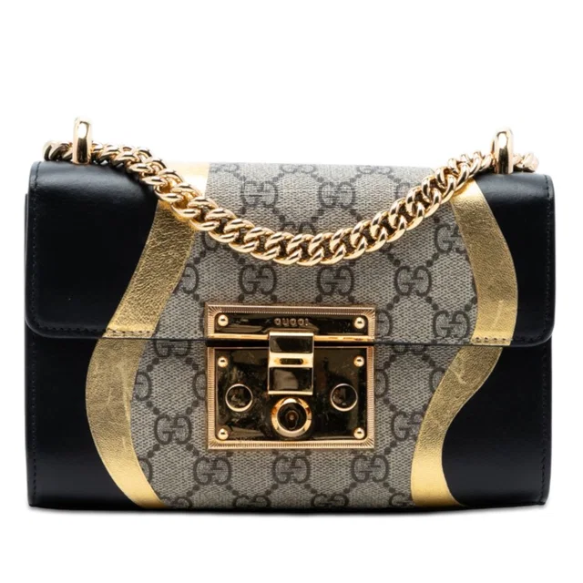 Beige Gucci Small GG Supreme Osiride Padlock Crossbody in Beige Coated canvas from Designer Revival