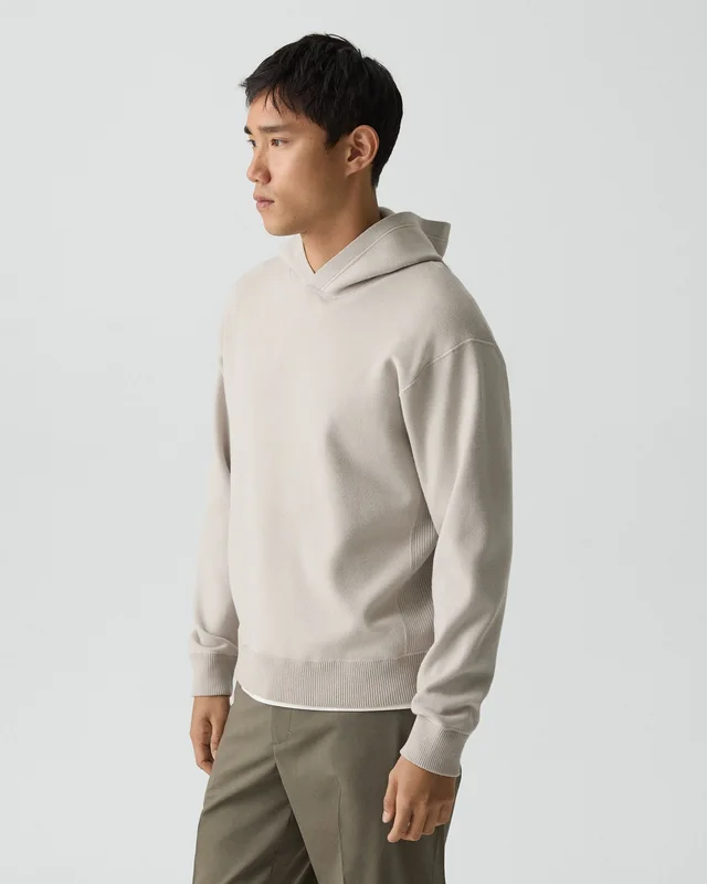 Theory Relaxed Hoodie in Light Bilen in SILVER CLOUD 62% Viscose, 38% Polyester; Exclusive Of Elastic, photo 2 of 8 from Theory