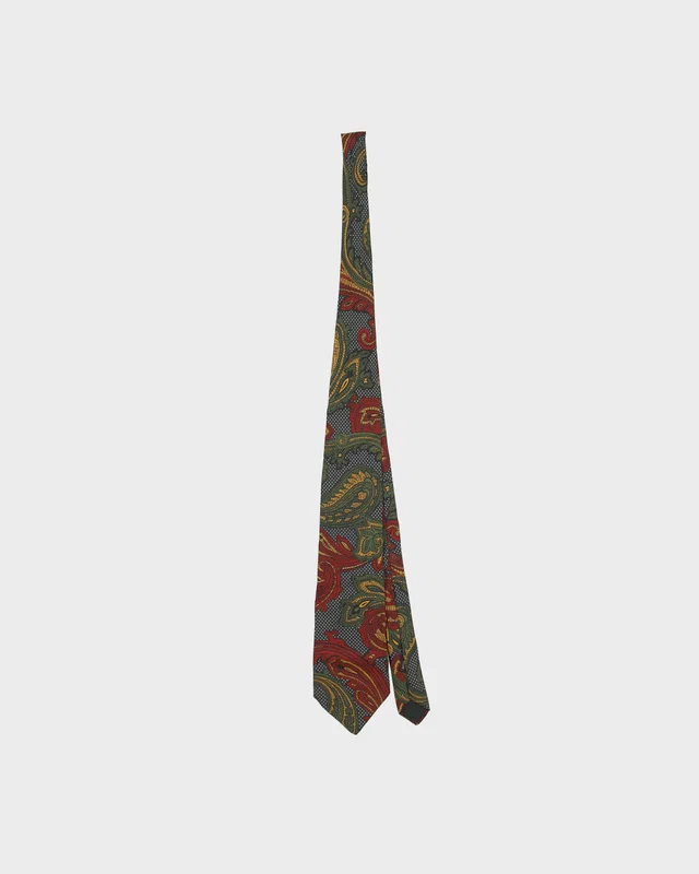 Vintage 1990s Fendi Polka Dot Paisley Silk Tie in Silk from Rokit Vintage