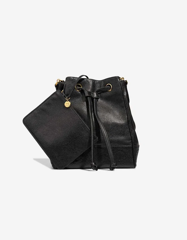 Chanel Drawstring Bucket Caviar Black in Black Caviar leather from SACLÀB