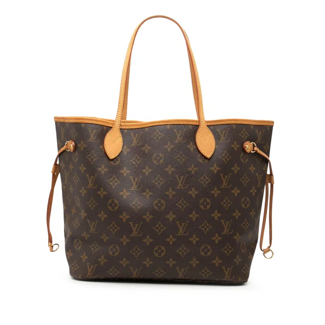Brown Louis Vuitton Monogram Neverfull MM Tote Bag in Brown Coated canvas from Designer Revival