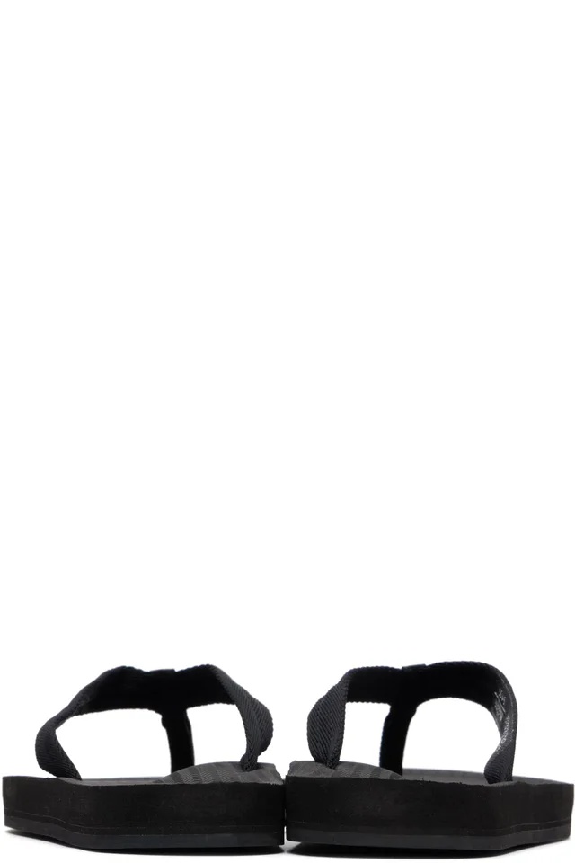 Maison Kitsuné Black Indosole Edition 'Easy Living' Flip-Flops, photo 2 of 5 from SSENSE