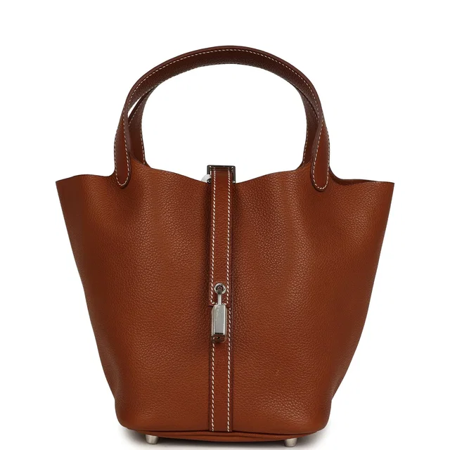 Hermès Picotin Lock 18 Fauve Barenia Faubourg Palladium Hardware in Calfskin from Madison Avenue Couture