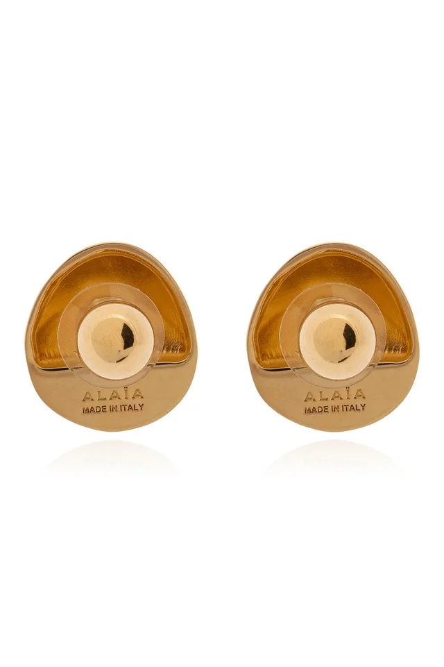 Alaïa Polished Disc Stud Earrings, photo 2 of 3 from SENSER