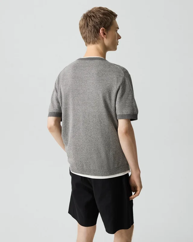 Theory Crewneck Tee in Silk Linen, photo 4 of 7 from Theory