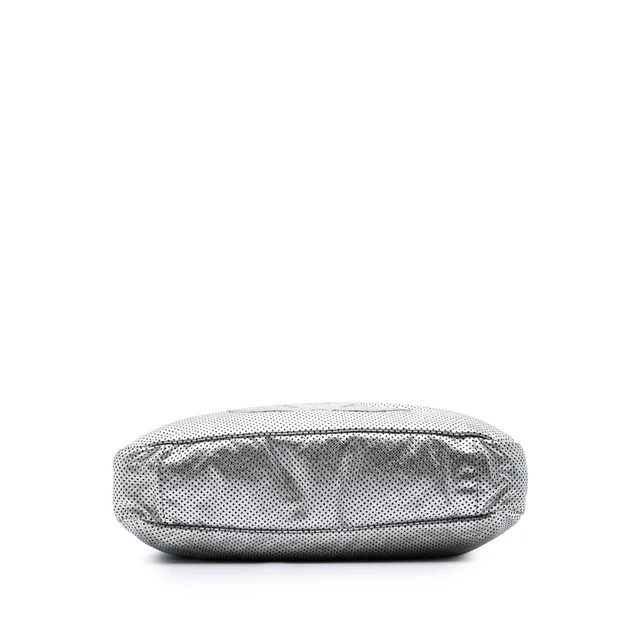Silver Chanel Large Metallic Glazed Calfskin Perforated Rodeo Drive Satchel in Silver Calfskin from Designer Revival, photo 2 of 2