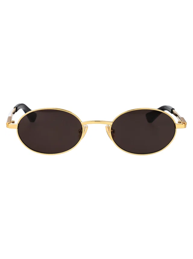 Bottega Veneta Bv1470s Metal Oval Sunglasses — Gold in Gold from HEWI