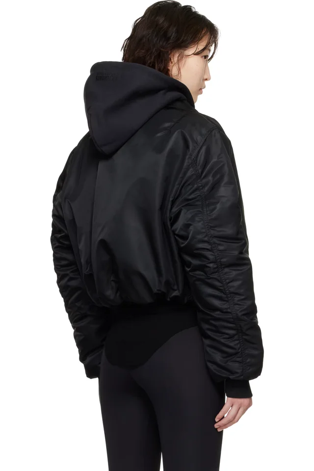 VETEMENTS Black & Orange Alpha Industries Edition Fitted Reversible Bomber Jacket, photo 3 of 4 from SSENSE
