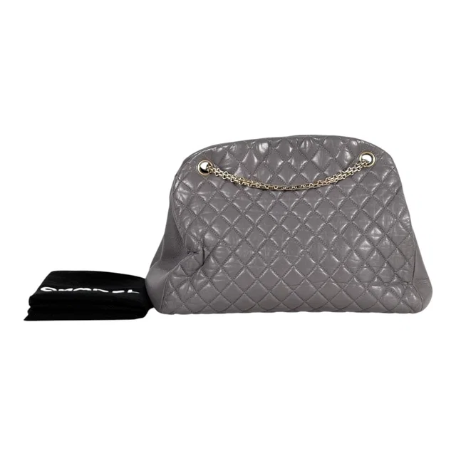 Chanel Vintage Grey Bowling Bag in Calfskin in Grey Calfskin from Luxury Promise