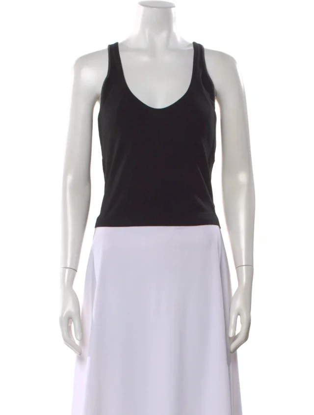 Brunello Cucinelli Scoop Neck Sleeveless Top w/ Tags in black from The RealReal