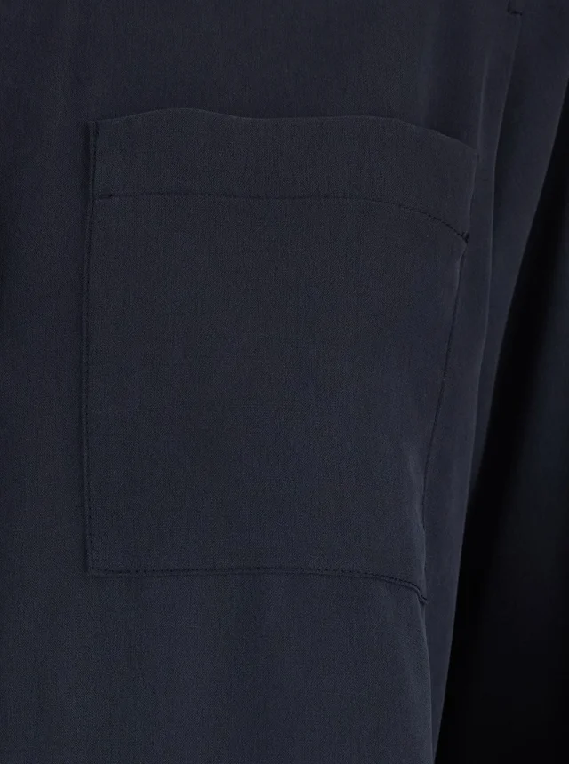 MAX MARA Blue Shirt with Front Patch Pocket in Silk Woman in Blue 100% Silk, photo 6 of 6 from Gaudenzi Boutique