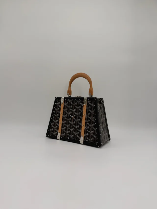 Goyard Saïgon Mini Trunk Bag Black Palladium Hardware in Black from Luxury Promise, photo 9 of 11