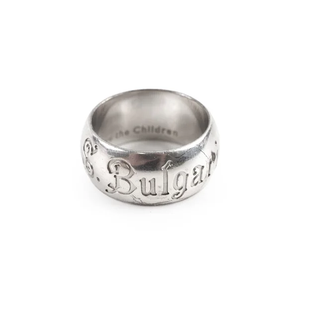 Bvlgari Save The Children Sterling Silver Ring Size 56 in Silver from The Purse Affair