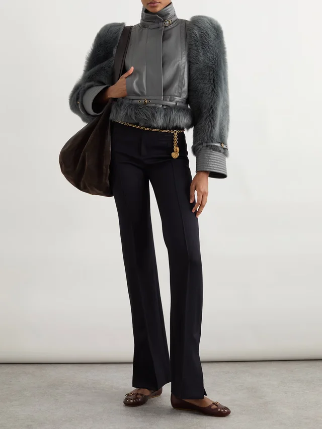 CHLOÉ Wool-gabardine slim-leg pants in Blue, photo 2 of 2 from NET-A-PORTER (Canada)