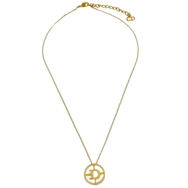 Dior Cd Round Pendant Metal Gold _plated Jewelry in Gold from HEWI