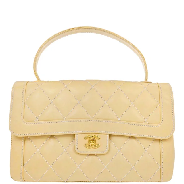 Chanel 2005-2006 Beige Calfskin Wild Stitch Handbag in Beige Calfskin from AMORE Vintage Tokyo