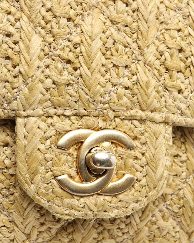 Chanel Paris-Athens Classic Raffia Medium Double Flap Bag in Raffia from A Retro Tale, photo 6 of 11