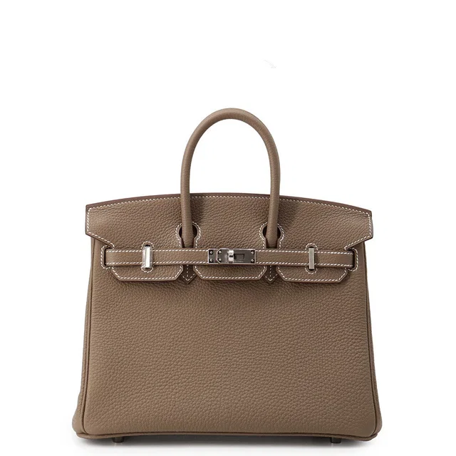 Hermès Birkin Etoupe Togo Leather Size 25 in Taupe Togo leather from GALLERY RARE